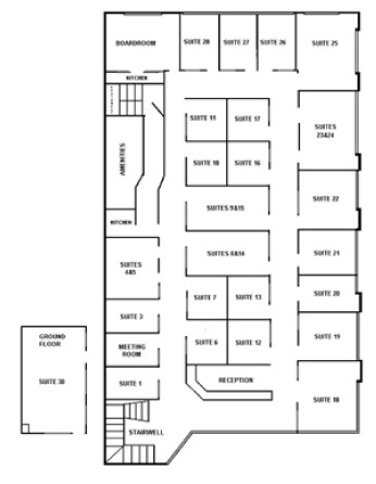 Bayside serviced offices layout map
